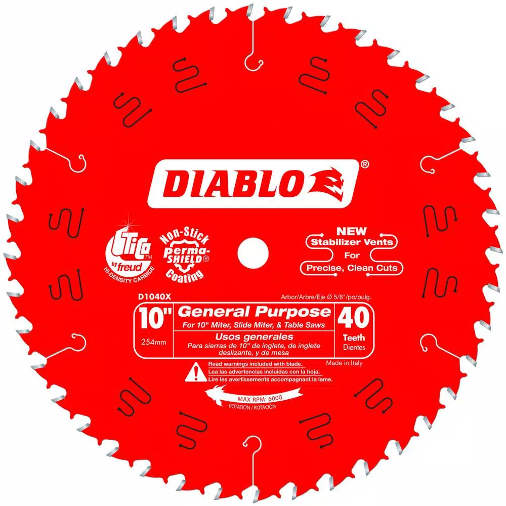 Diablo 10 in. x 40-Tooth General Purpose Circular Saw Blade, 2-Pack