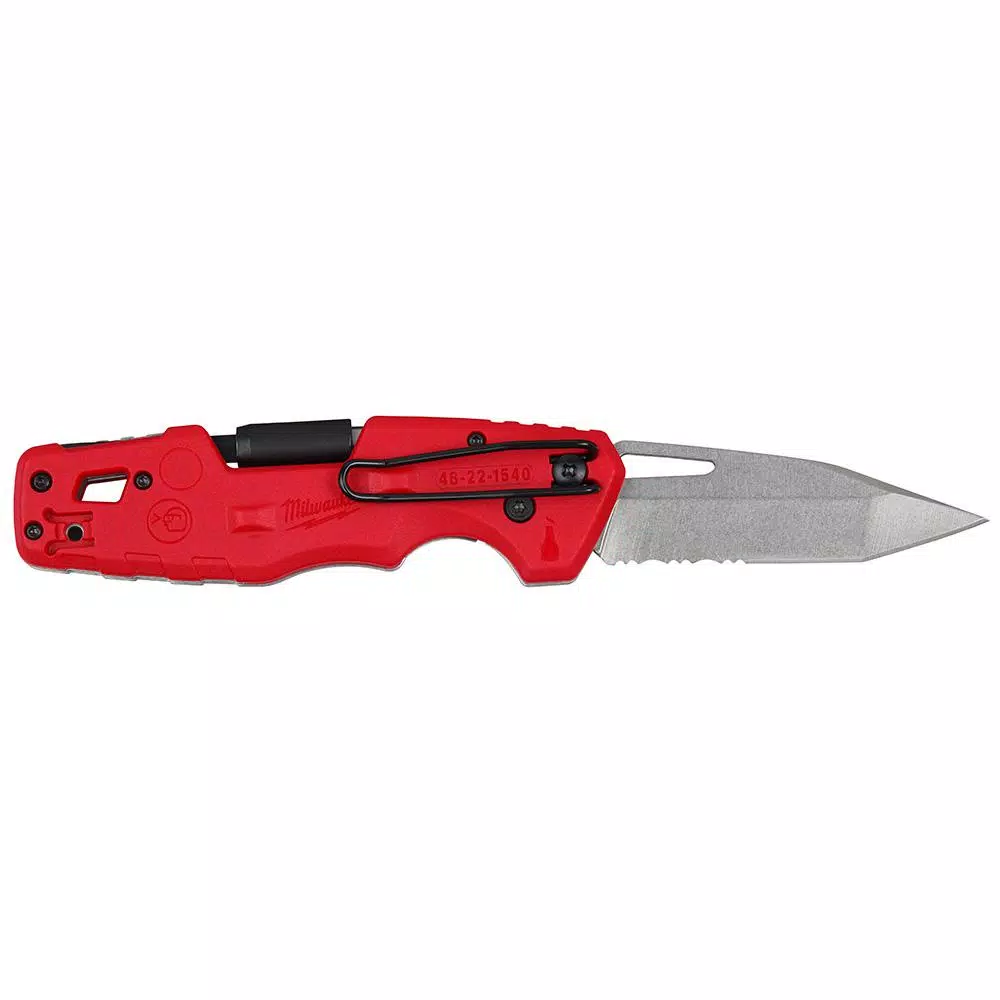 Milwaukee FASTBACK 5-in-1 Folding Utility Knife with 3 in. Tanto Blade
