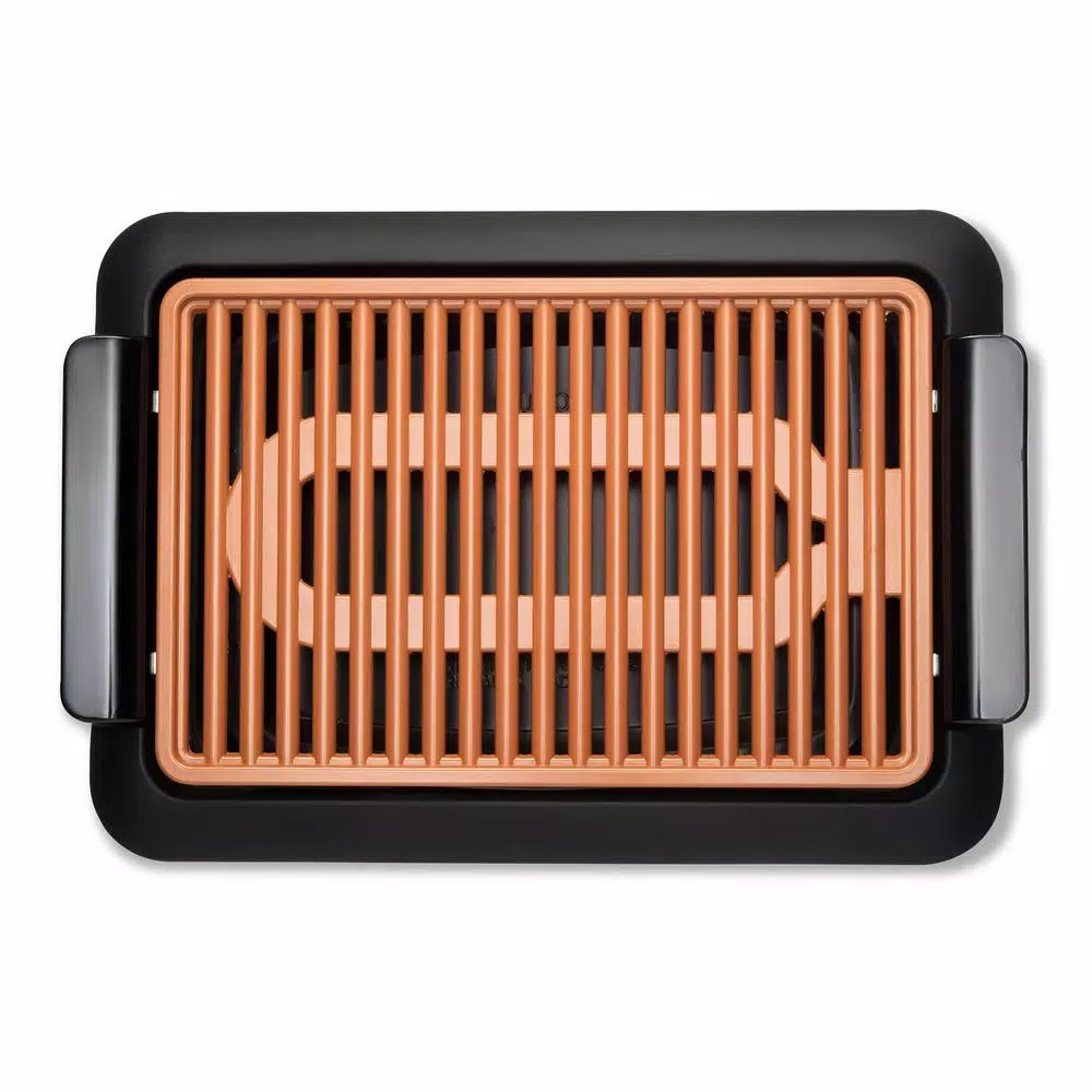 Gotham Steel 234 sq. in. Black Copper Non-Stick Ti-Ceramic Smokeless Indoor Electric Grill & Griddle