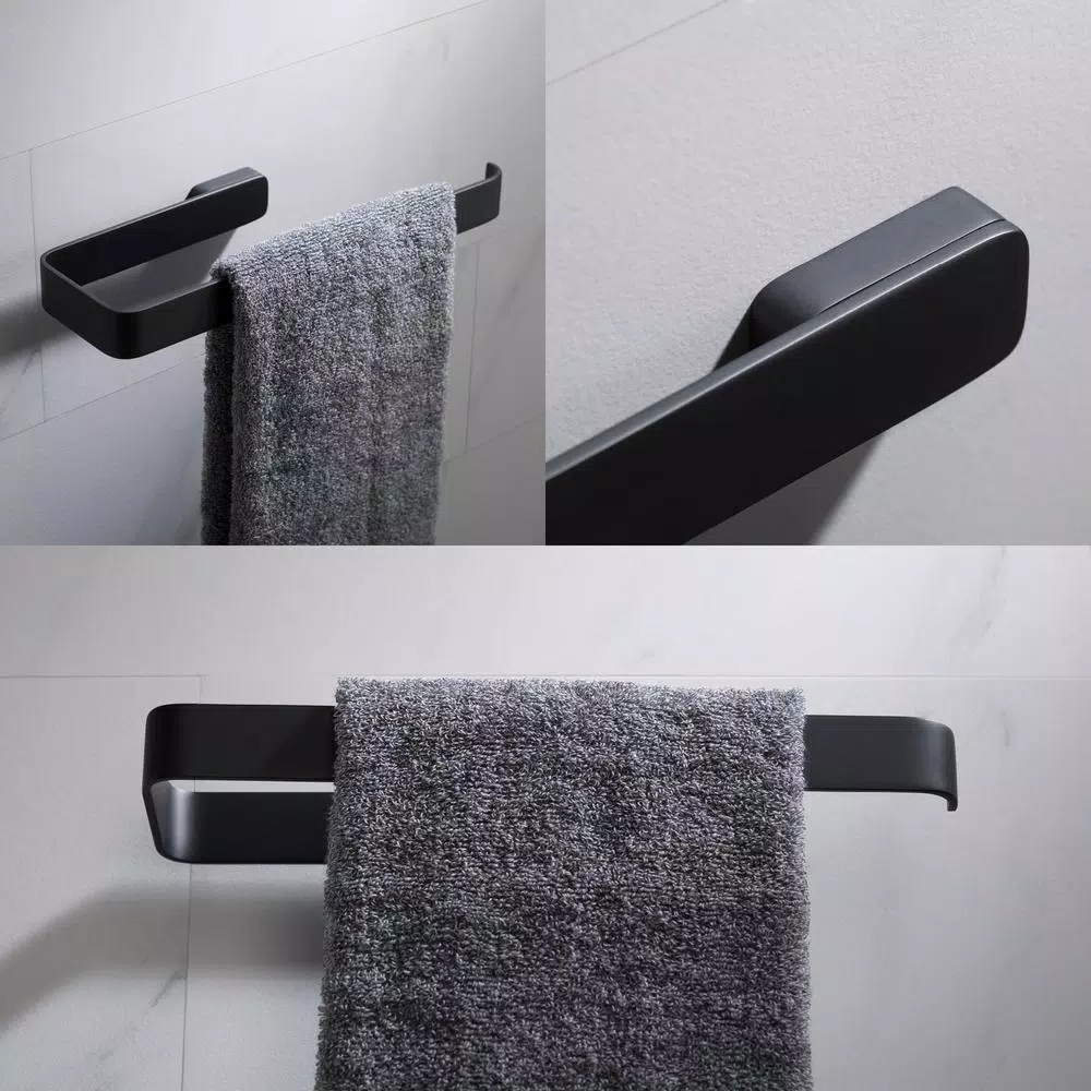 KRAUS Stelios Matte Black Solid Brass Hand Towel Ring