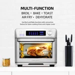 Ovente 1700W Stainless Steel Digital Air Fryer Rotisserie Convection Oven & Dehydrator, 25L thumbnail 2