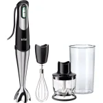 Braun MultiQuick 7 MQ725 SmartSpeed 400W Immersion Hand Blender with Chopper and Whisk, Black/Stainless Steel thumbnail 1