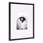 DesignOvation Gallery 16 x 20 Black Wood Picture Frame with White Mat for 8 x 10 Photo thumbnail 2
