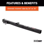 CURT Receiver Tube Adapter, 2-1/2" to 2" Shank, 34" Length, 4,500 lbs. GTW thumbnail 3