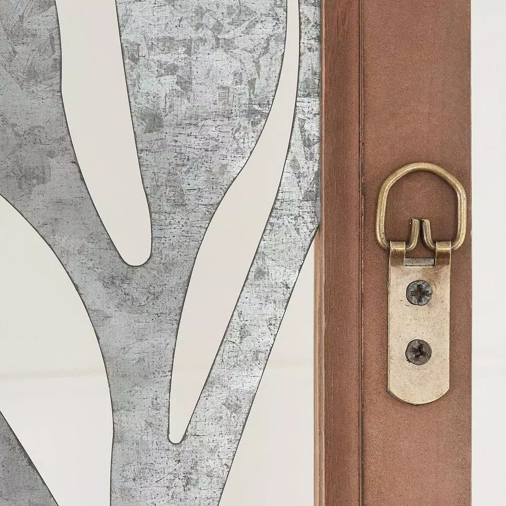 Home Decorators Collection Medium Rectangle Wood & Metal Antiqued Farmhouse Accent Mirror