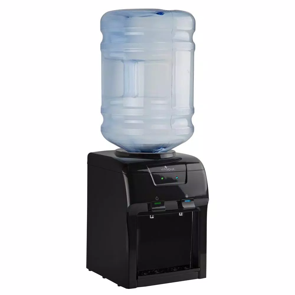 Vitapur Countertop Water Cooler Dispenser, Cold and Room Temperature, 3 or 5 Gallon, Black