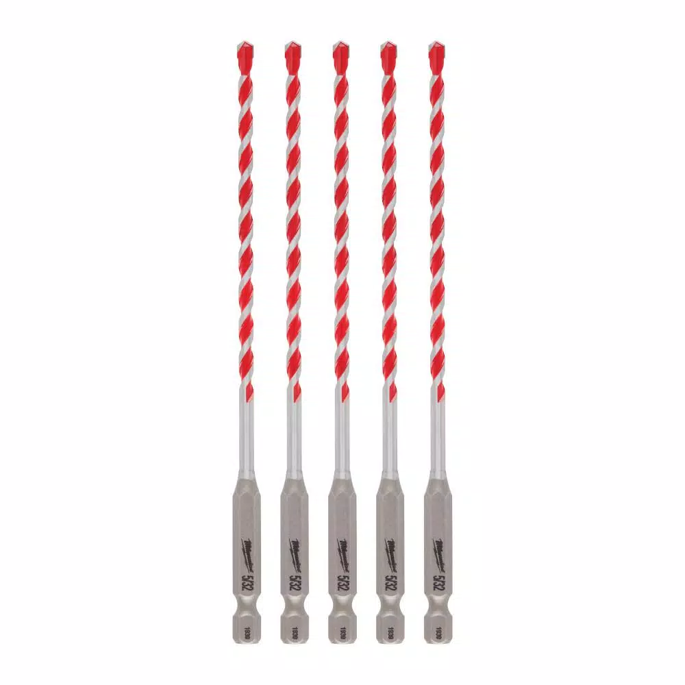 Milwaukee SHOCKWAVE 5/32 in. Carbide Hammer Drill Bits, 5-Pack