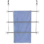 Home Basics 3-Bar Over-the-Door Towel Rack in Chrome with Ceramic Knobs thumbnail 2