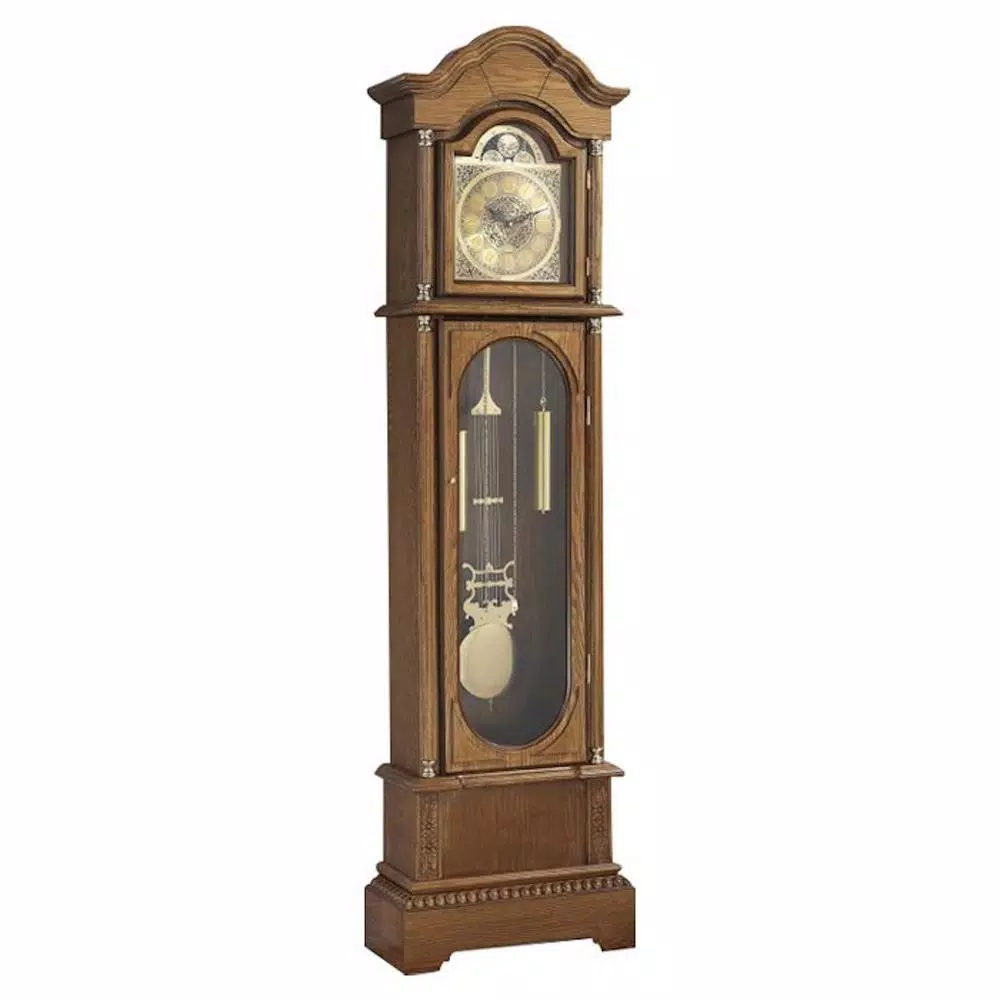 Unbranded Traditional 72 in. Oak Floor Standing Grandfather Clock with Westminster Chime