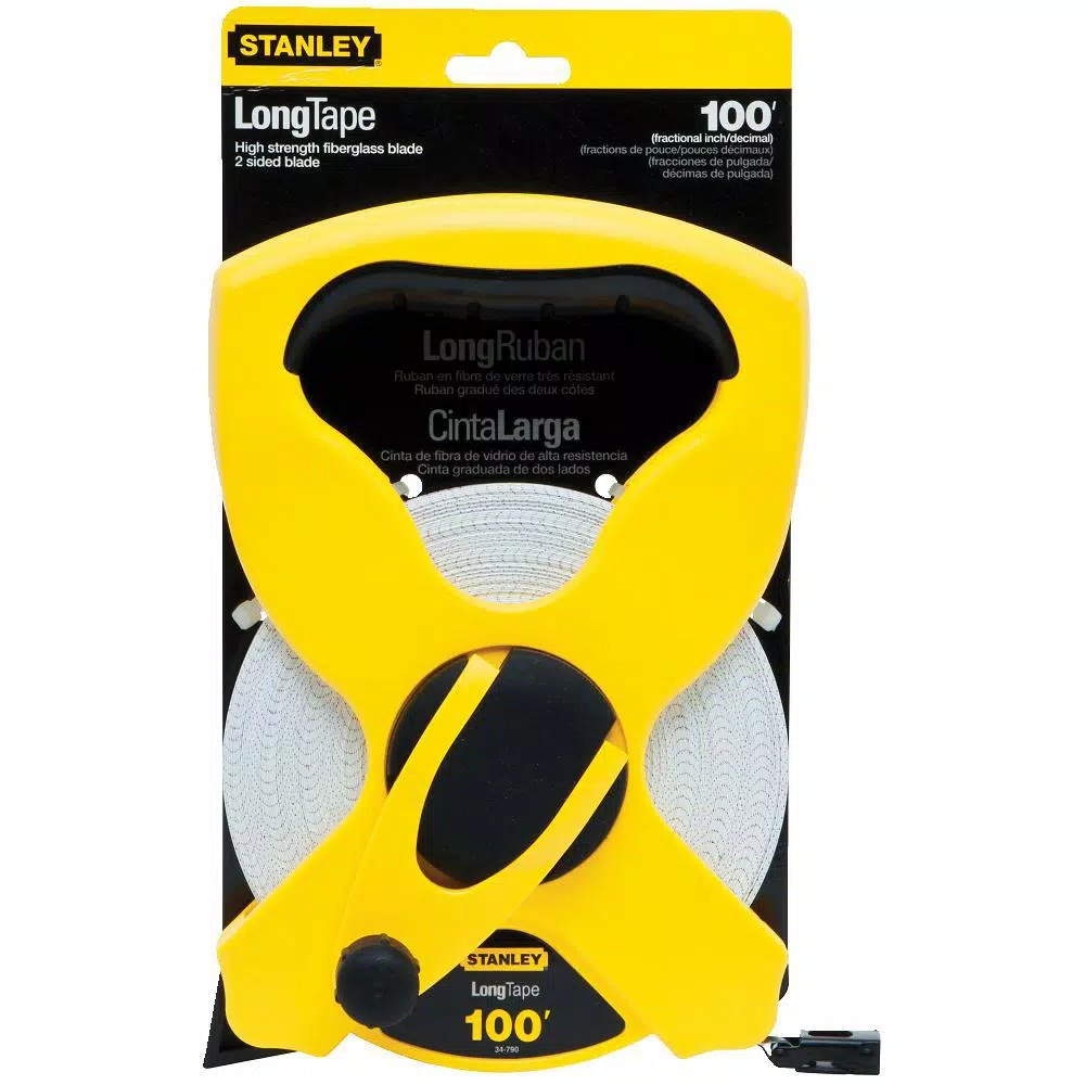 Stanley 100 ft. x 1/2 in. Fiberglass Long Tape Measure with High-Impact ABS Case