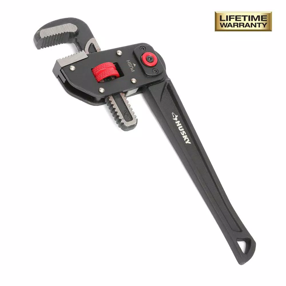 Husky 10 in. Multi-Angle Pipe Wrench with Flex-Head and Aluminum Body