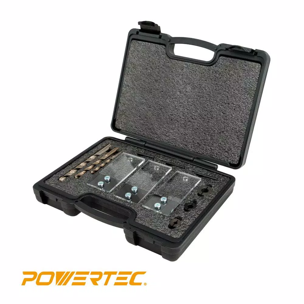 POWERTEC Ultimate Doweling Jig Kit with Cobalt Drill Bits and Hardshell Case