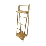 MGP 5 ft. Bamboo Ladder Shelf, Freestanding Foldable Towel Rack & Storage Organizer thumbnail 1