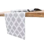 Manor Luxe Piluki Leaf Crewel Embroidered Table Runner, Gray, 15 in. x 108 in. thumbnail 2