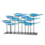 Dale Tiffany 19 in. Handcrafted Art Glass Fish Sculpture - 10 Piece Blue Tropical Fish Decor thumbnail 2