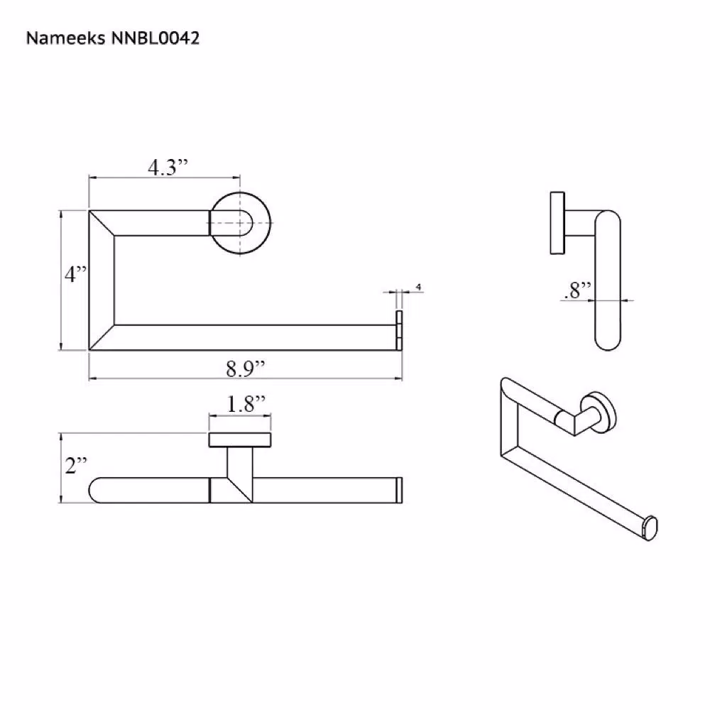 Nameeks Grand Hotel Wall Mounted Towel Ring in Polished Chrome
