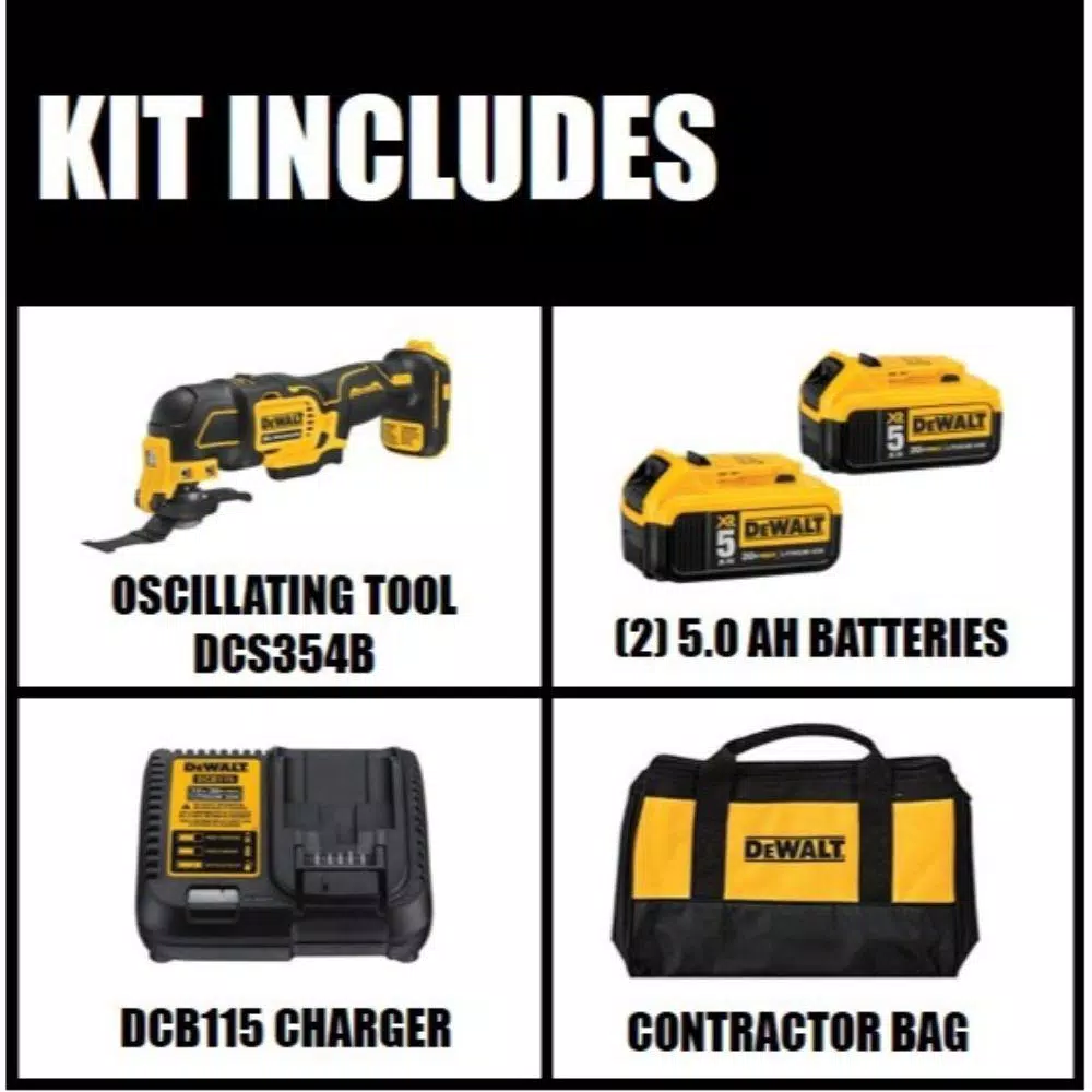 DEWALT 20V MAX Cordless Brushless Oscillating Multi-Tool Kit with (2) 5.0 Ah Batteries and Charger
