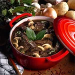 Classic Cuisine 6 Qt. Round Cast Iron Enamel Nonstick Casserole Dish with Lid, Red thumbnail 4