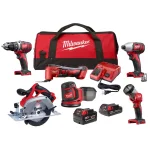 Milwaukee M18 18V Lithium-Ion Cordless 6-Tool Combo Kit with 2 Batteries and Charger thumbnail 1