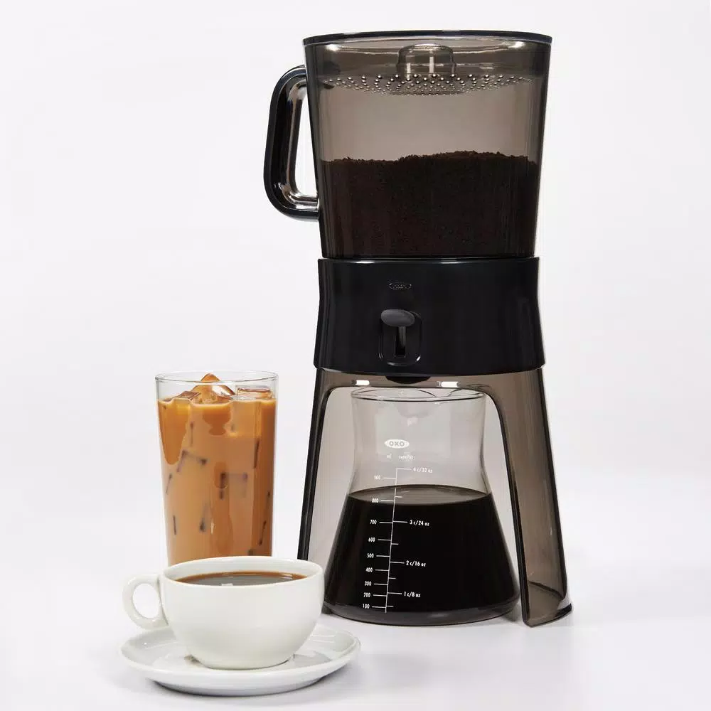 OXO Good Grips 4-Cup Cold Brew Drip Coffee Maker with Stainless Steel Filter, Gray