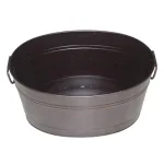 Unbranded Oval Beverage Bin in Oil Rubbed Bronze, Rustic Steel Ice Bucket & Planter thumbnail 2