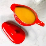 Ovente 16 oz. Red Electric Gravy Warmer with Detachable Ceramic Boat thumbnail 5