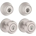 Kwikset Cove Satin Nickel Single-Cylinder Deadbolt and Keyed Entry Knob Combo Pack (2-Pack) thumbnail 1
