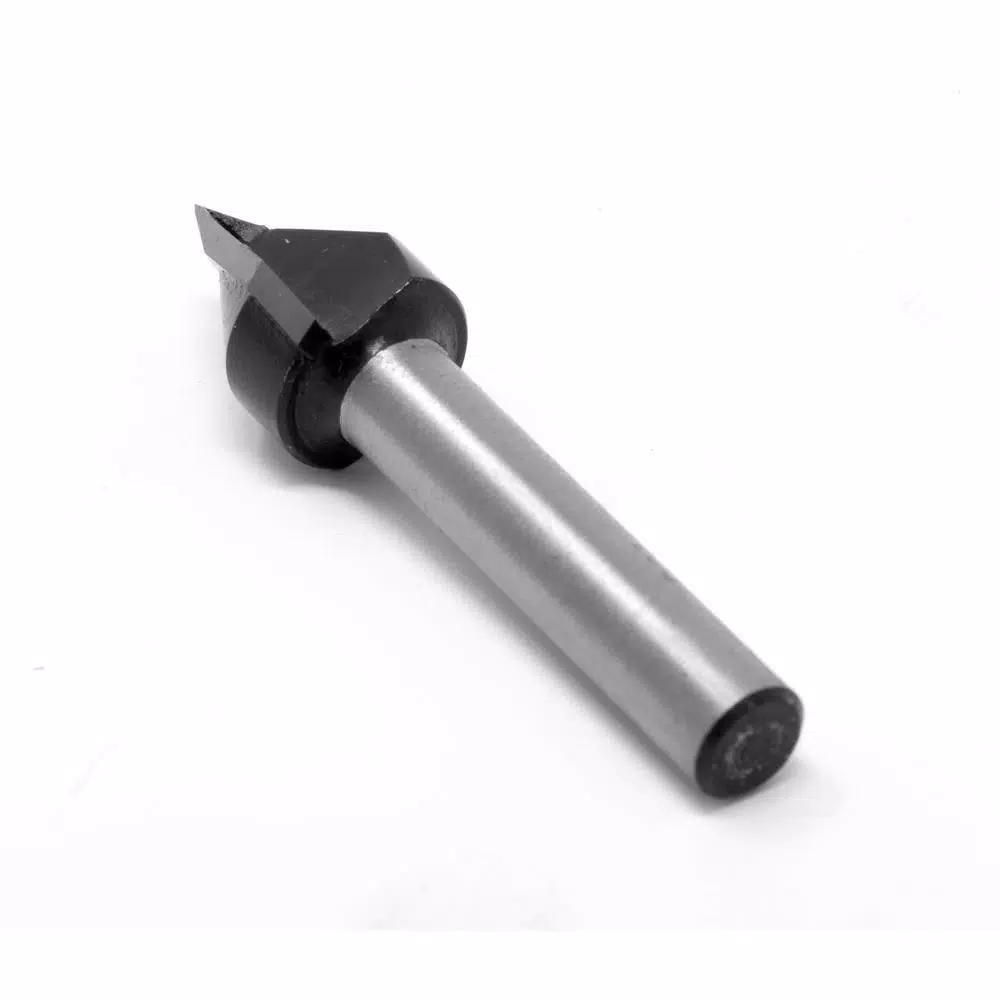 WEN 1/2 in. V-Groove Carbide Tipped Router Bit, 1/4 in. Shank