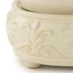 Candle Warmers Etc 5.2 in Sandstone 2-in-1 Classic Fragrance Warmer with Fleur de Lis Pattern thumbnail 3