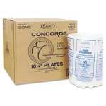 DART Concorde 10.25 in. White 3-Compartment Foam Plastic Plates, 500 Count Case thumbnail 2