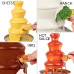 Nostalgia 4-Tier Aqua Chocolate Fountain with LED Power Gauge and Heated Stainless Steel Bowl thumbnail 5
