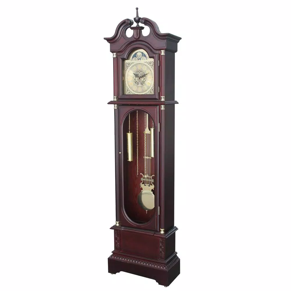 Unbranded 72 in. Traditional Cherry Wood Floor Standing Grandfather Clock with Westminster Chime
