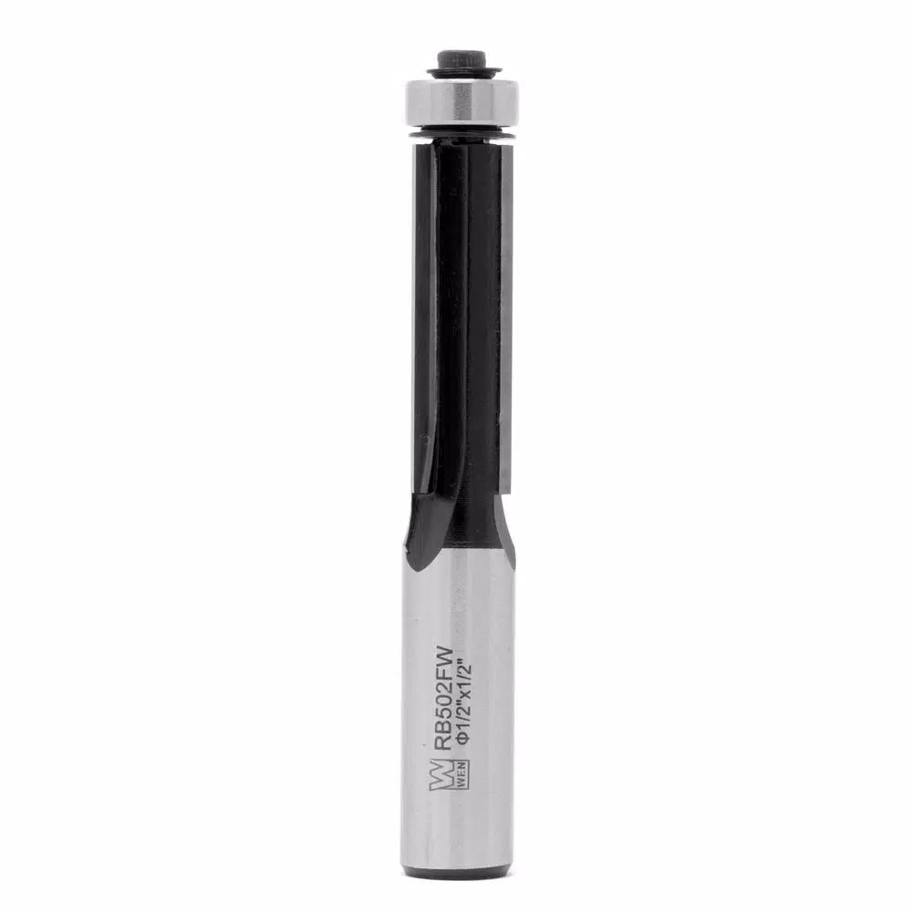WEN 1/2 in. Flush Trim 3-Wing Carbide Tipped Router Bit, 1/2 in. Shank