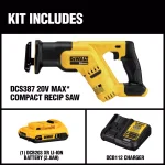 DEWALT 20V MAX Cordless Compact Reciprocating Saw Kit with 2.0Ah Battery and Charger thumbnail 2
