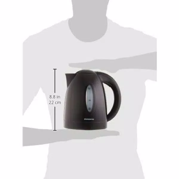 Ovente KP72 1.7L Electric Kettle, 1100W Fast Heating Water Boiler with Auto Shut-Off, Black