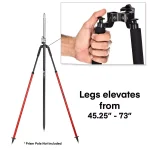 AdirPro Aluminum Prism Pole Bipod, Red - Quick Lever Locking Tripod Accessory thumbnail 3