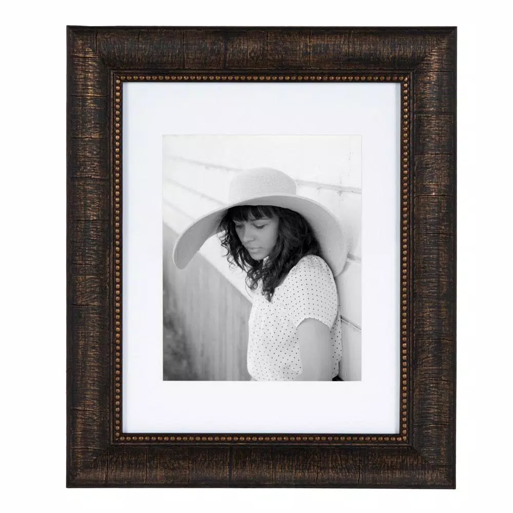 Kate and Laurel Aldridge 11 x 14 Bronze Picture Frame Set of 2 with 8 x 10 White Mat