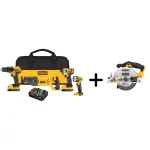 DEWALT 20V MAX Cordless 5-Tool Combo Kit with (2) 2.0 Ah Batteries and 6-1/2 in. Circular Saw thumbnail 1