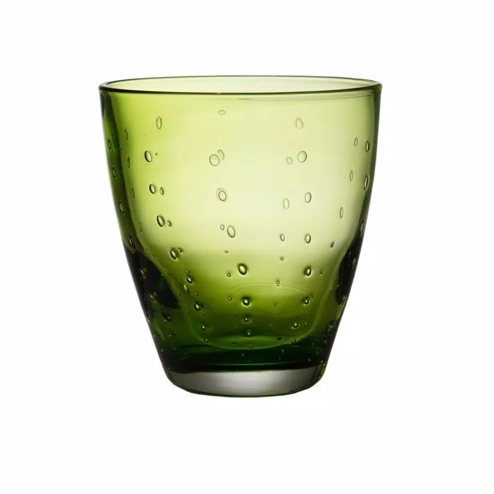 Unbranded Rain Drop Sea Foam Green Double Old-Fashioned Glass, Set of 4