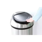 Brabantia 16 Gallon Matte Steel Fingerprint Proof Touch Top Trash Can thumbnail 5