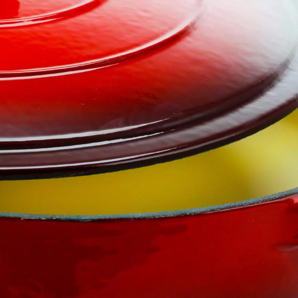 Crock-Pot Artisan 5 Qt. Enameled Cast Iron Braiser Pan with Self-Basting Lid, Red