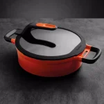 BergHOFF GEM Stay Cool 4.1 qt. Cast Aluminum Nonstick Saute Pan with Glass Lid, Orange thumbnail 7