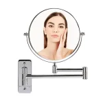 Ovente Wall Mounted Dual-Sided Makeup Mirror, 1x/10x Magnification, Polished Chrome thumbnail 1