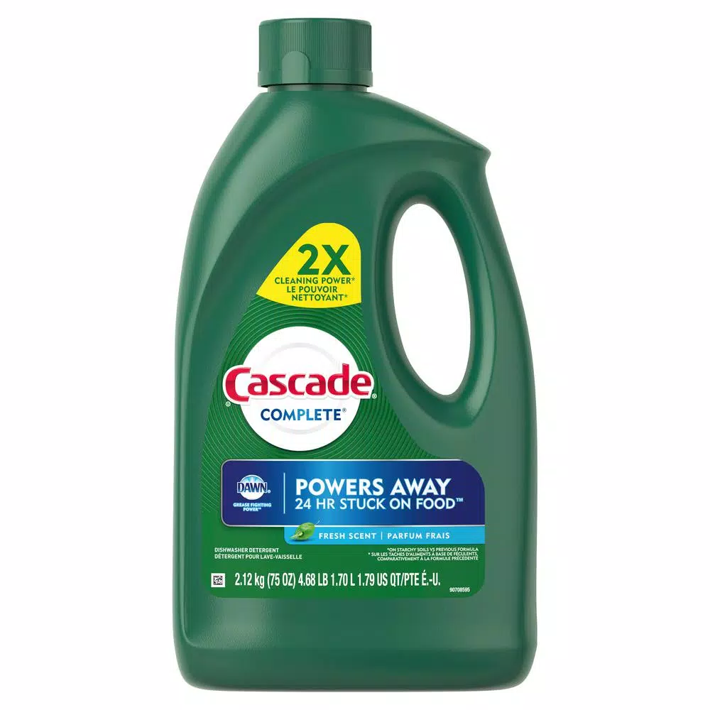 Cascade Complete Dishwasher Gel with Dawn, Fresh Scent, 75 oz.