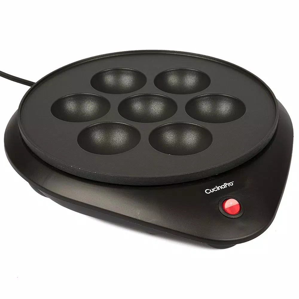 CucinaPro 800W Electric Ebelskiver Maker, Non-Stick Danish Pancake Pan