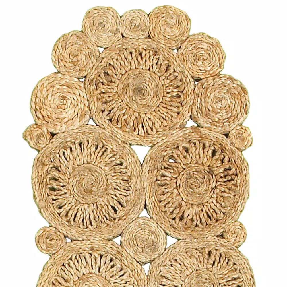 LR Resources Natural Jute Rectangle Indoor Table Runner, 16 in. x 80 in., Bohemian Farmhouse Style