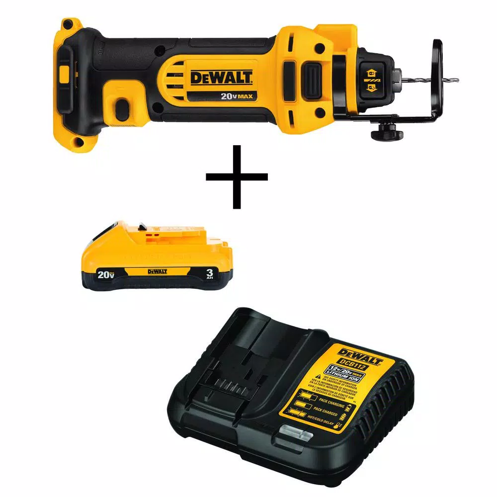 DEWALT 20V MAX Cordless Drywall Cut-Out Tool Kit with 3.0Ah Battery and Charger