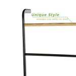 Mind Reader 6-Bar Freestanding Towel Rack, Black Metal Bathroom Towel Stand thumbnail 3