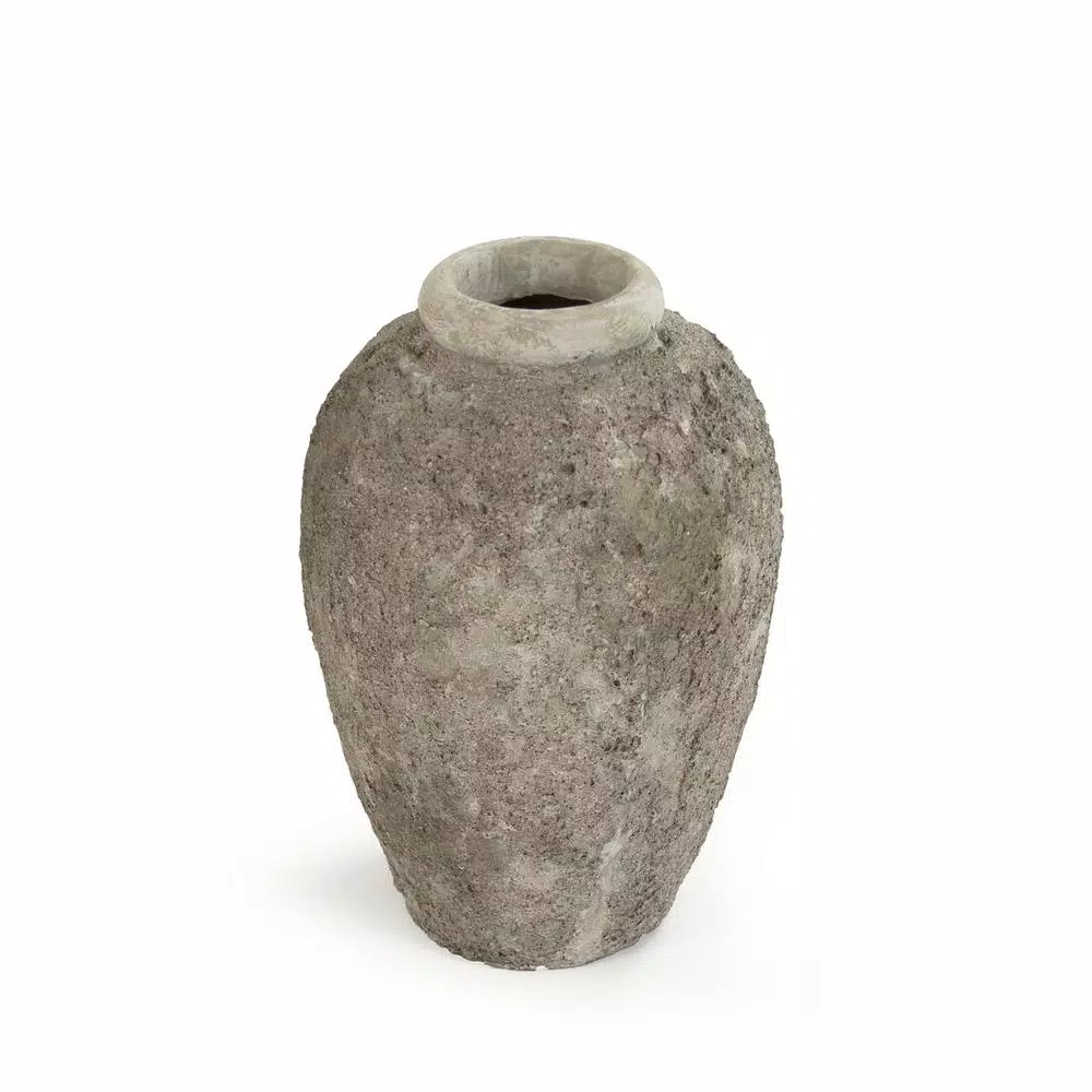Zentique Grey Stone-Like Textured Small Decorative Table Vase
