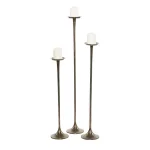 LITTON LANE Modern Gray Aluminum Candlestick Set of 3 - 40 in. x 32 in. x 37 in. thumbnail 1